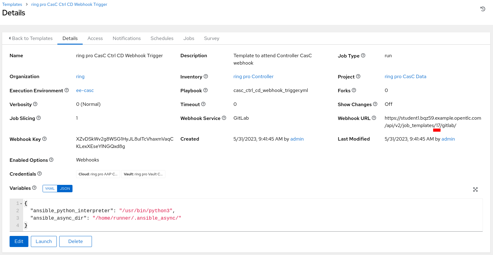 configure webhook get config pro