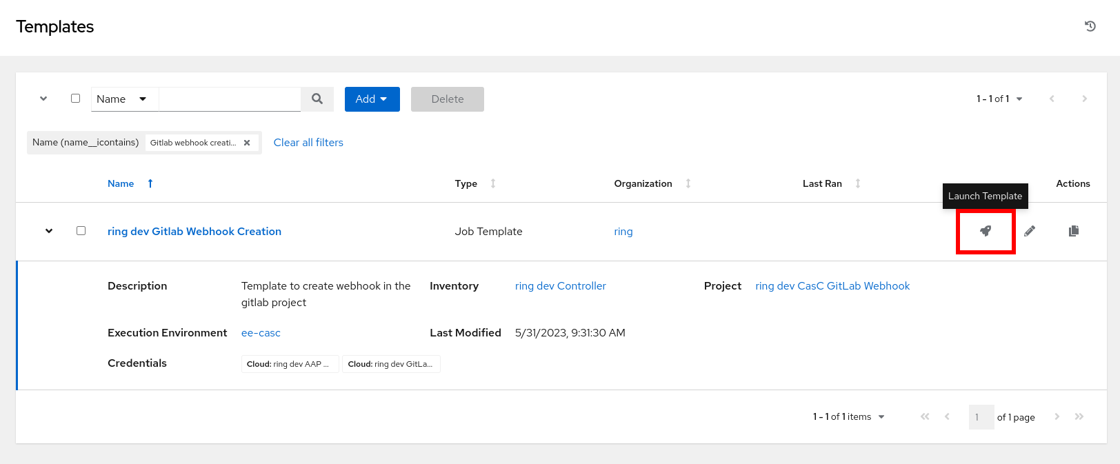 configure webhook launch dev