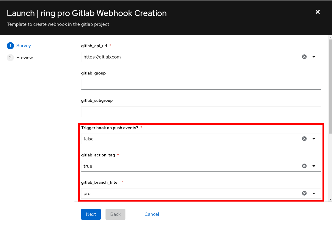 configure webhook launch params pro.1