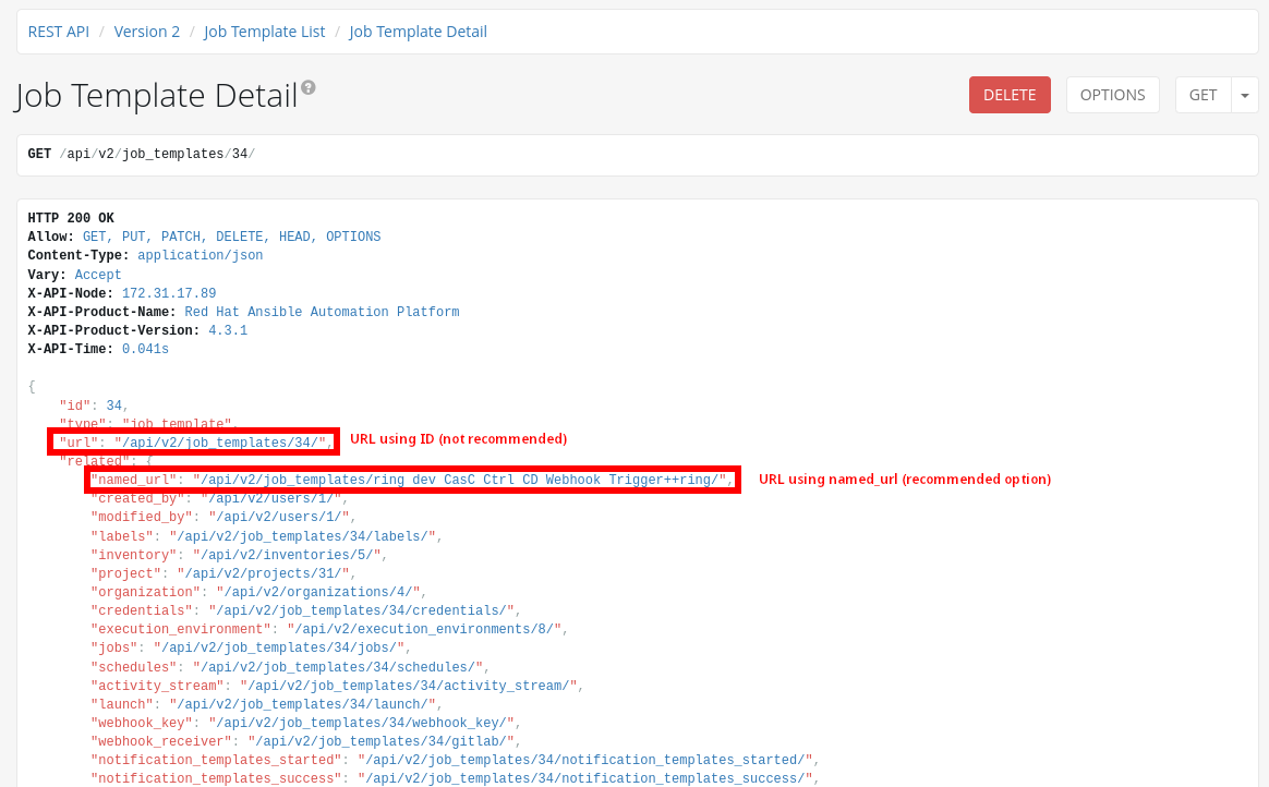 configure webhook named url dev