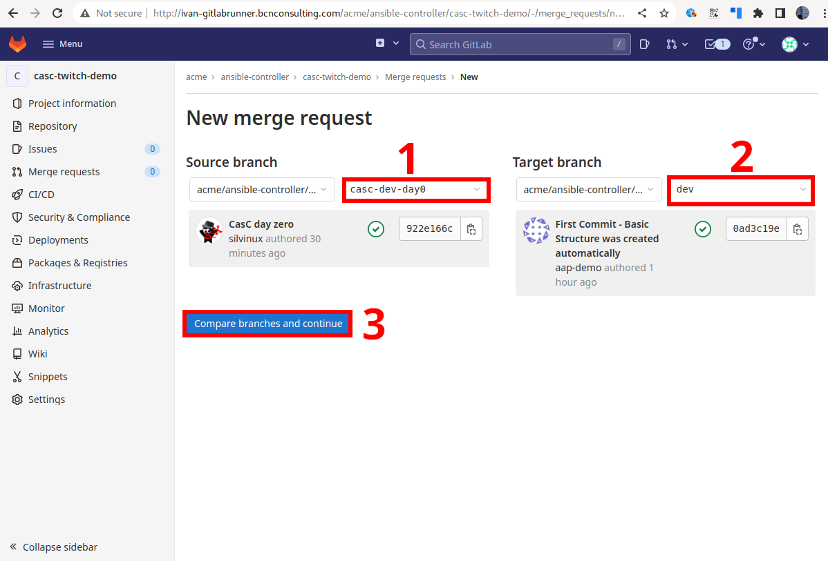 New Merge Request Dev