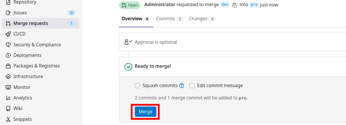 Merge the Merge Request